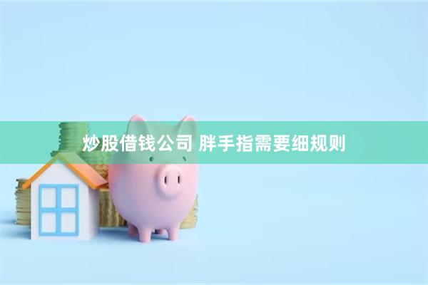 炒股借钱公司 胖手指需要细规则