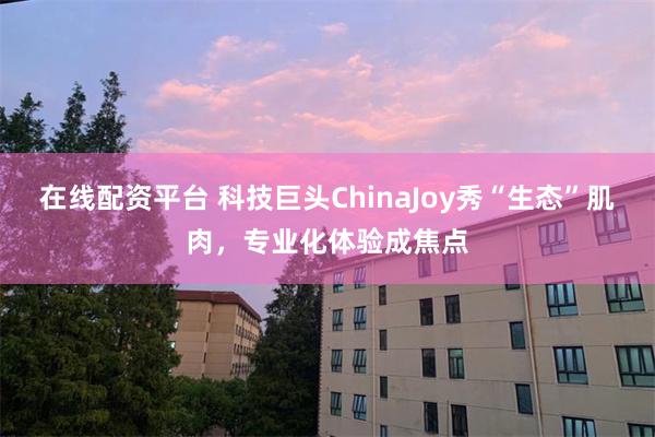 在线配资平台 科技巨头ChinaJoy秀“生态”肌肉，专业化体验成焦点