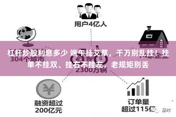 杠杆炒股利息多少 端午挂艾草，千万别乱挂！挂单不挂双、挂右不挂左，老规矩别丢