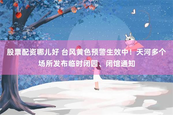 股票配资哪儿好 台风黄色预警生效中！天河多个场所发布临时闭园、闭馆通知