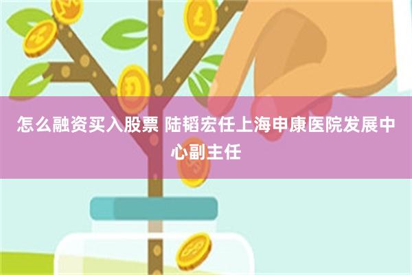 怎么融资买入股票 陆韬宏任上海申康医院发展中心副主任
