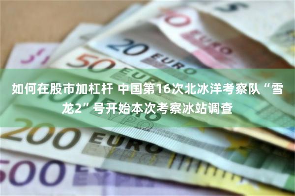 如何在股市加杠杆 中国第16次北冰洋考察队“雪龙2”号开始本次考察冰站调查