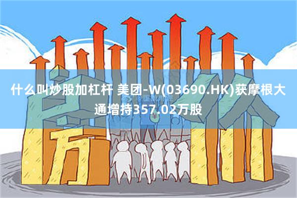 什么叫炒股加杠杆 美团-W(03690.HK)获摩根大通增持357.02万股