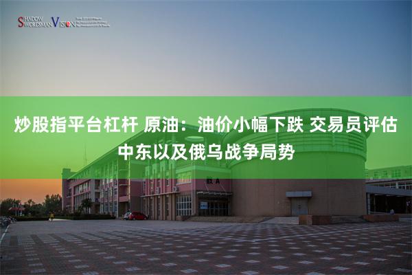 炒股指平台杠杆 原油：油价小幅下跌 交易员评估中东以及俄乌战争局势