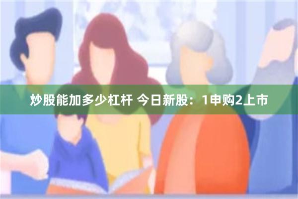 炒股能加多少杠杆 今日新股：1申购2上市