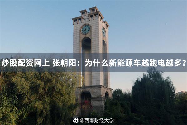 炒股配资网上 张朝阳：为什么新能源车越跑电越多？